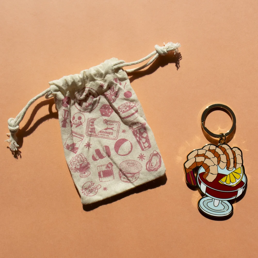 mellow レジンイヤリング グリーン リーフ型 一点物 Shrimp Cocktail Keychain — Love & Victory
